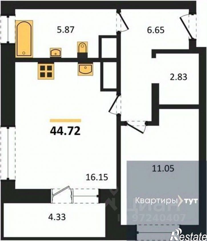 1-комн квартира в новом доме ул Кривошеина, 13/3,  д. 13/3