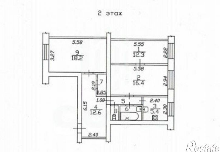 3-комн квартира ул Моисеева, 1,  д. 1