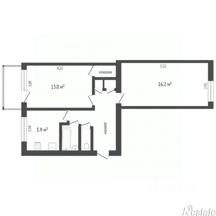 2-комн квартира ул Минская, 35,  д. 35