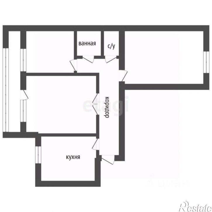 3-комн квартира Олимпийский б-р, 6,  д. 6