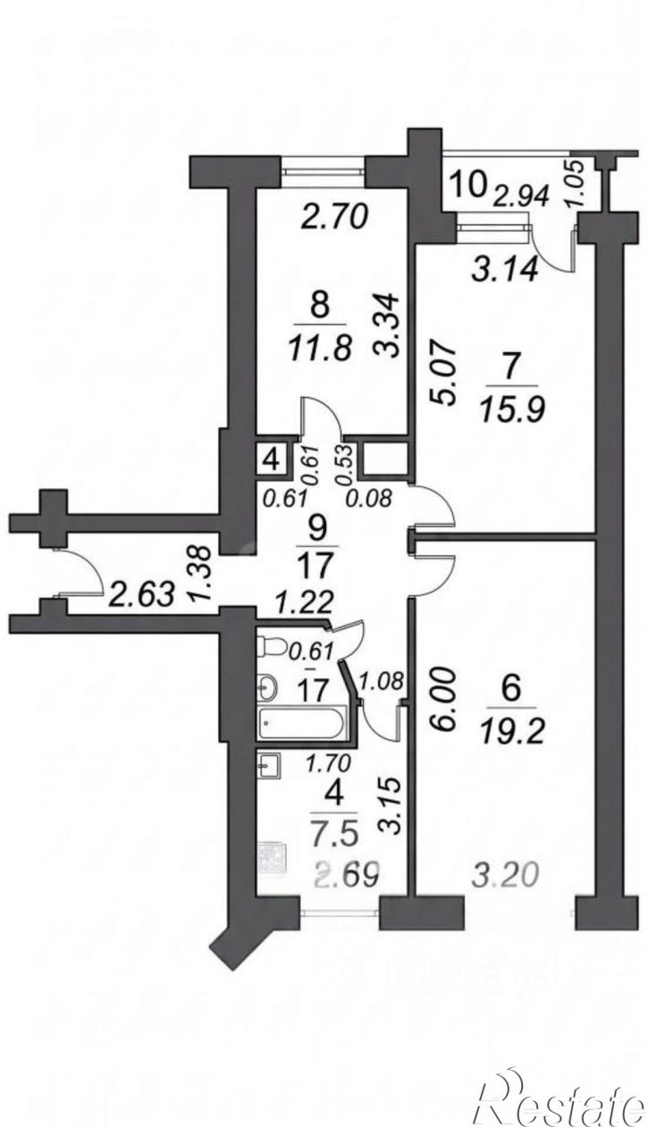 3-комн квартира Ленинский проспект, 177,  д. 177