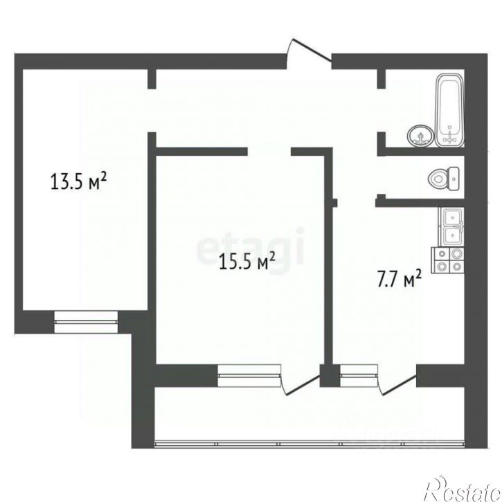 2-комн квартира улица Писарева, 17А,  д. 17А