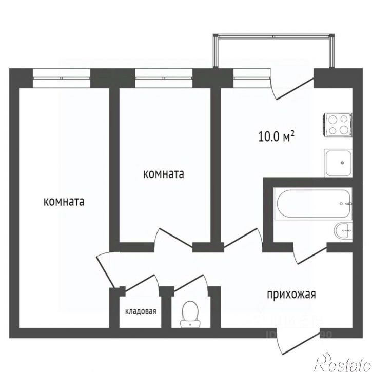 2-комн квартира улица Остужева, 42,  д. 42