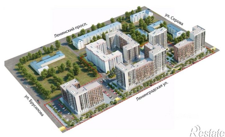 2-комн квартира в новом доме Ленинградская улица, 30,  д. 30