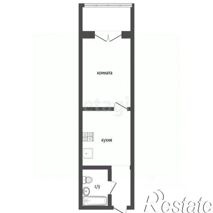 1-комн квартира улица Космонавтов, 23В,  д. 23В