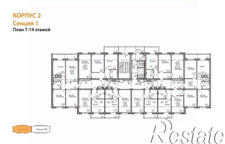 2-комн квартира в новом доме Цимлянская улица, 10Г к2,  д. 10Г к2