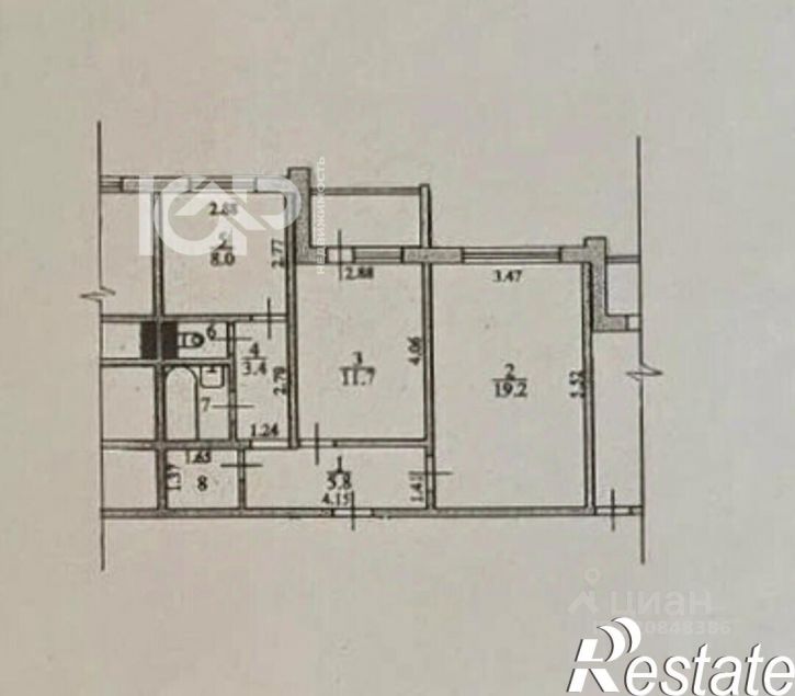 2-комн квартира улица Ломоносова, 114/19,  д. 114/19