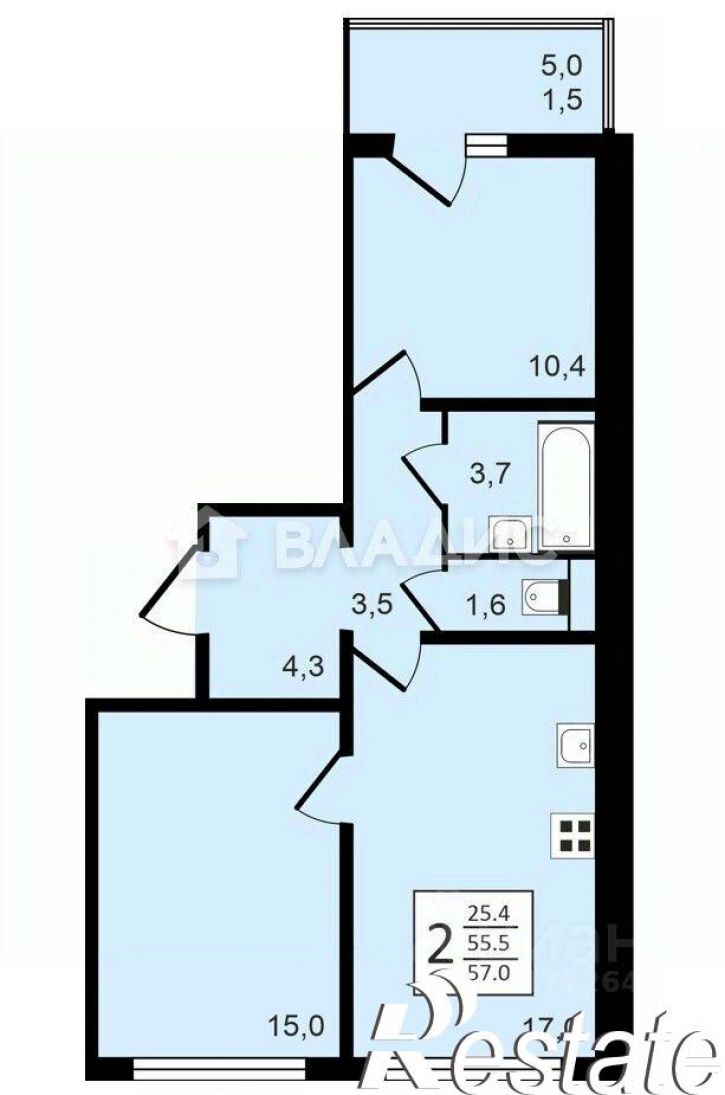 2-комн квартира проспект Труда, 93 к4,  д. 93 к4