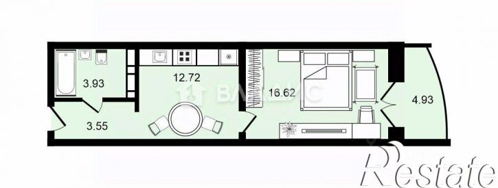 1-комн квартира улица Космонавтов, 23В,  д. 23В