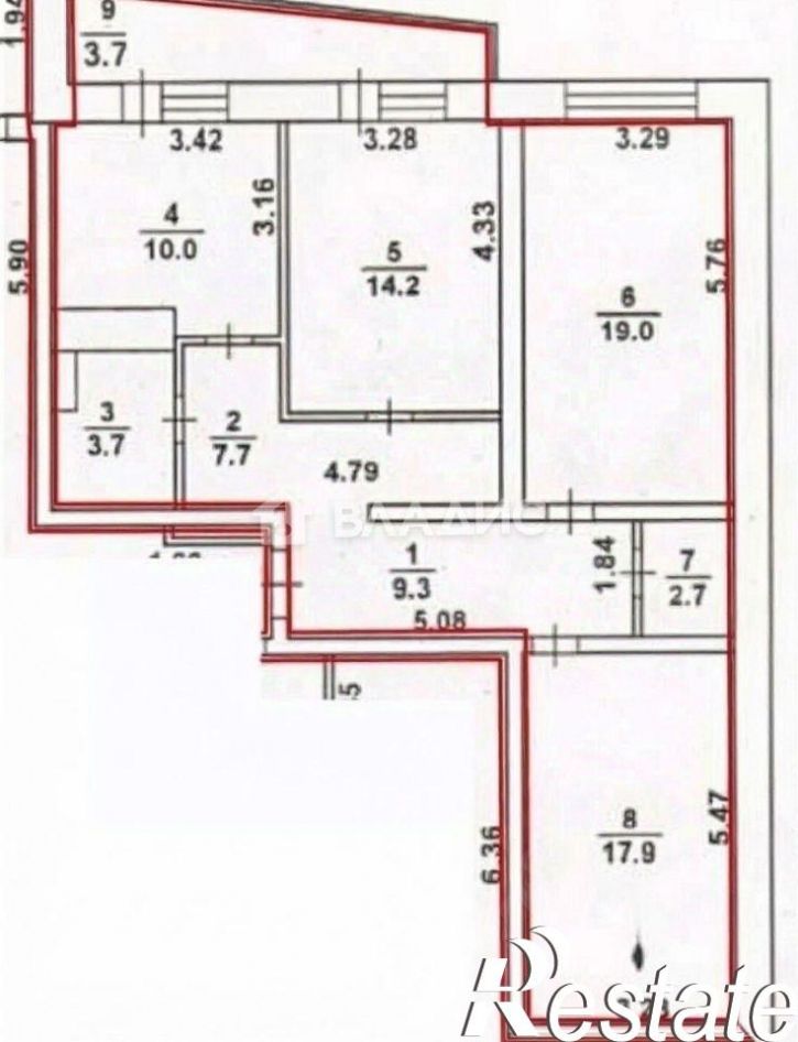 3-комн квартира улица 9 Января, 54В,  д. 54В