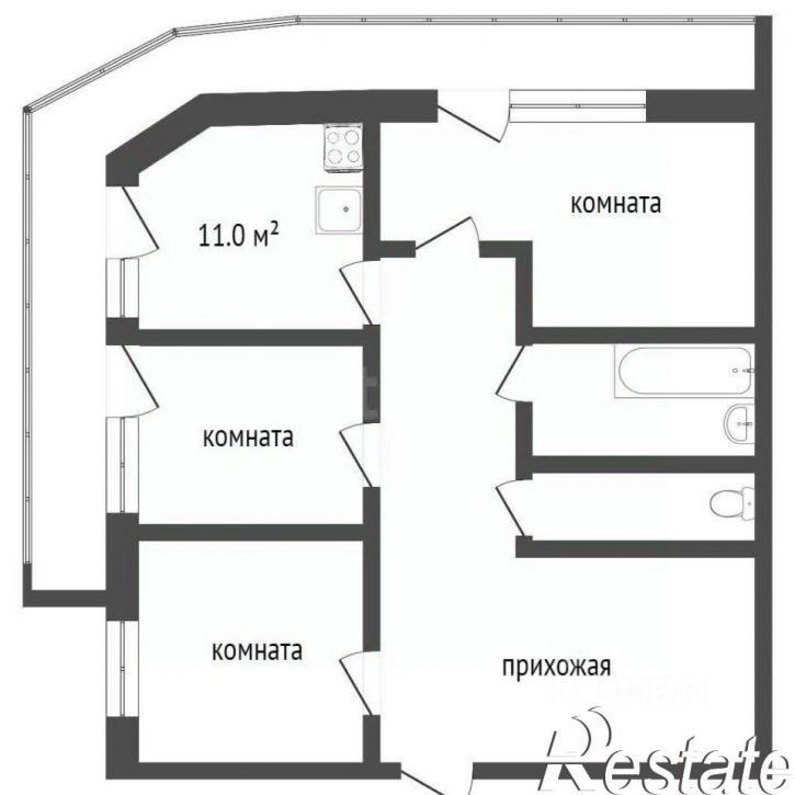 3-комн квартира улица 45-й Стрелковой Дивизии, 249/3,  д. 249/3