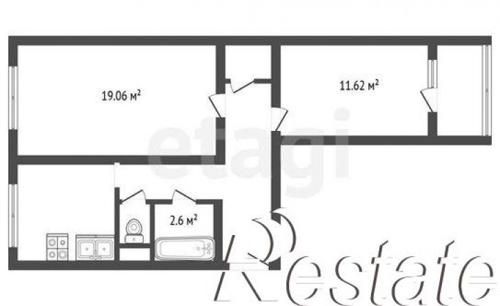 2-комн квартира улица Пирогова, 35,  д. 35
