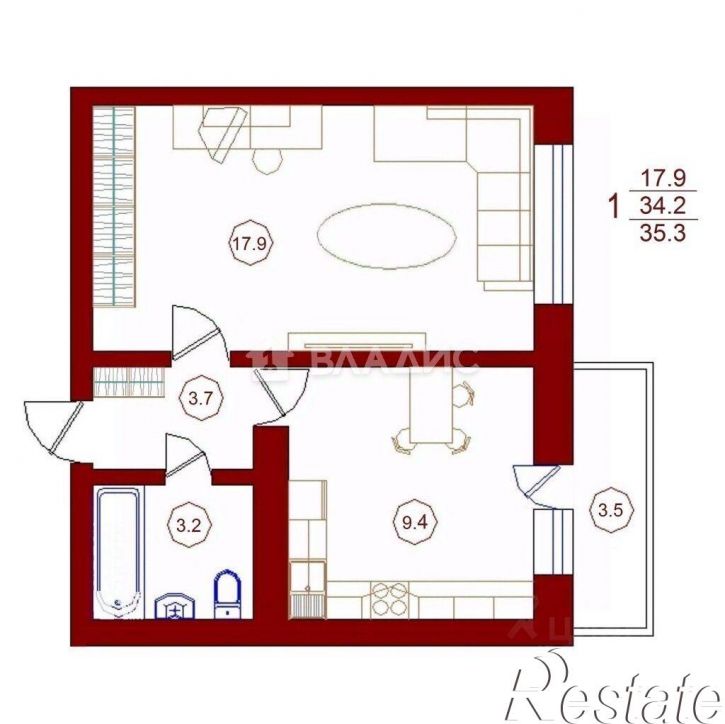 1-комн квартира улица 9 Января, 68 к3,  д. 68 к3