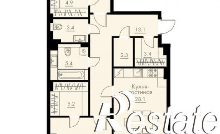 3-комн квартира в новом доме улица Жилина, 7/9,  д. 7/9