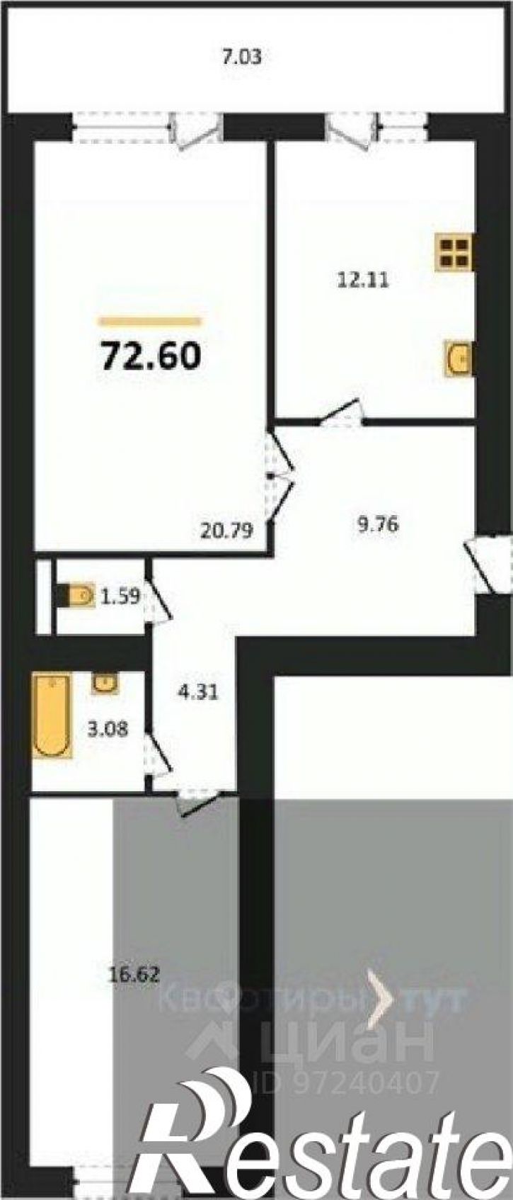 2-комн квартира в новом доме переулок Здоровья, 90Г/1 к1,  д. 90Г/1 к1