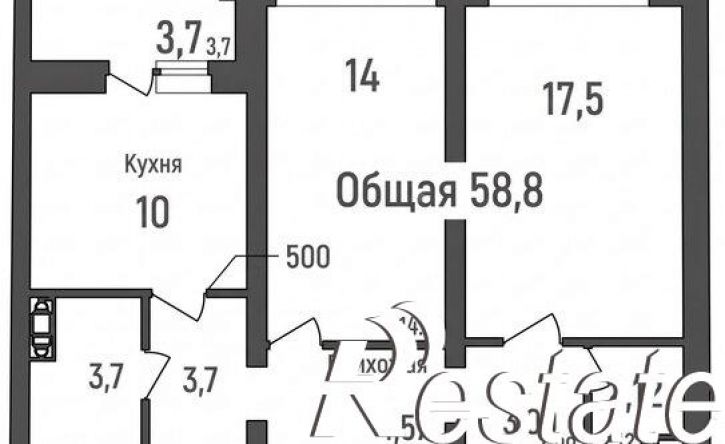 2-комн квартира улица Кривошеина, 13/13,  д. 13/13