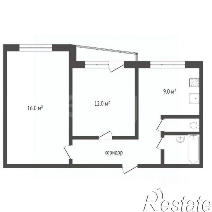 2-комн квартира улица 25 Января, 2А,  д. 2А