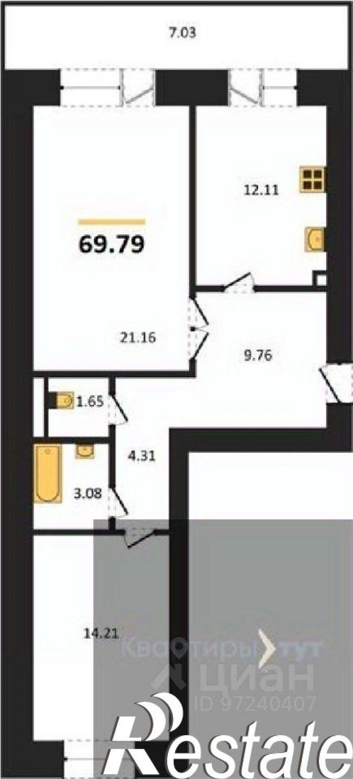 2-комн квартира в новом доме переулок Здоровья, 90Г/1 к1,  д. 90Г/1 к1