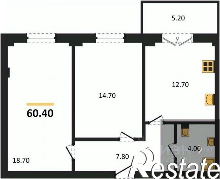 2-комн квартира в новом доме Цимлянская улица, 10Г к2,  д. 10Г к2