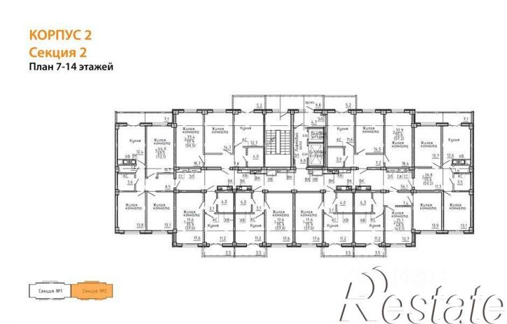 2-комн квартира в новом доме Цимлянская улица, 10Г к2,  д. 10Г к2