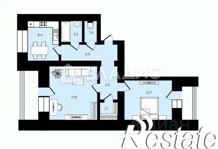 2-комн квартира переулок Здоровья, 90А,  д. 90А