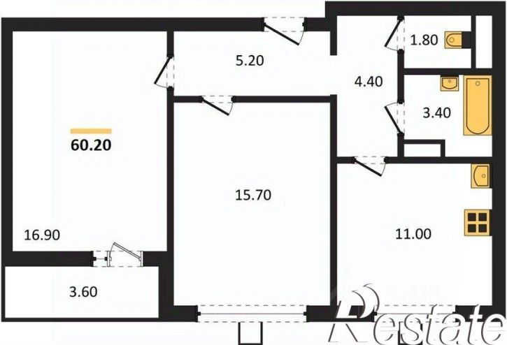 2-комн квартира в новом доме улица Ломоносова, 127,  д. 127