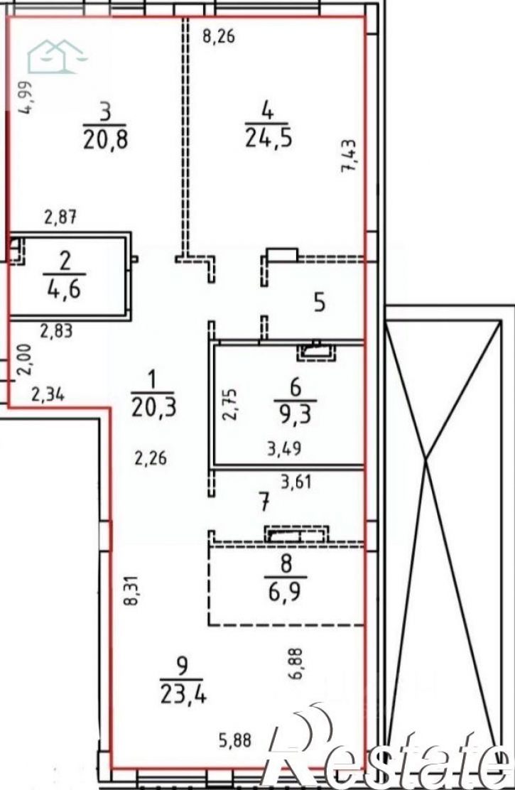 3-комн квартира переулок Белинского, 3,  д. 3