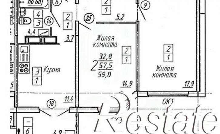 2-комн квартира улица 9 Января, 68/1 к2,  д. 68/1 к2