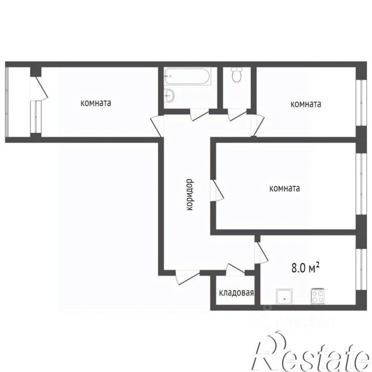 3-комн квартира улица Димитрова, 155,  д. 155