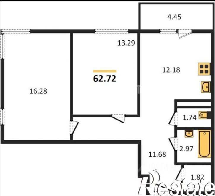 2-комн квартира улица Ворошилова, 63/2,  д. 63/2