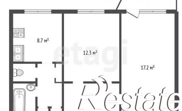 2-комн квартира улица Теплоэнергетиков, 13,  д. 13