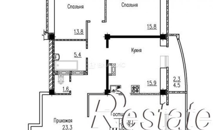 3-комн квартира улица Лесная Поляна, 9,  д. 9