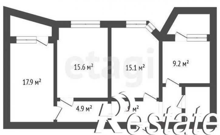 3-комн квартира улица Артамонова, 34/9,  д. 34/9