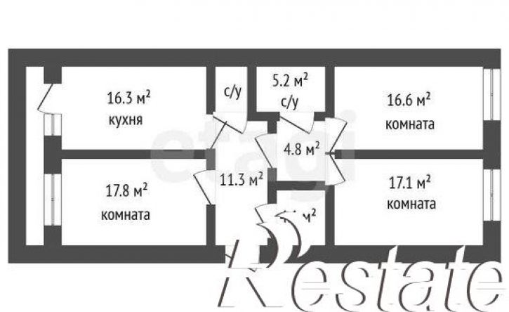 3-комн квартира улица Берёзовая Роща, 4А,  д. 4А