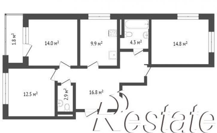 3-комн квартира Газовый переулок, 15В,  д. 15В