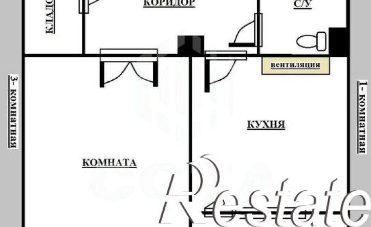 1-комн квартира улица Антонова-Овсеенко, 7Б,  д. 7Б