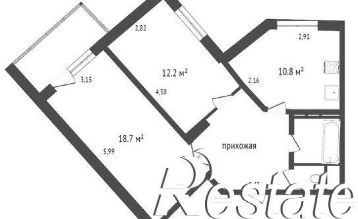 2-комн квартира Олимпийский бульвар, 12,  д. 12