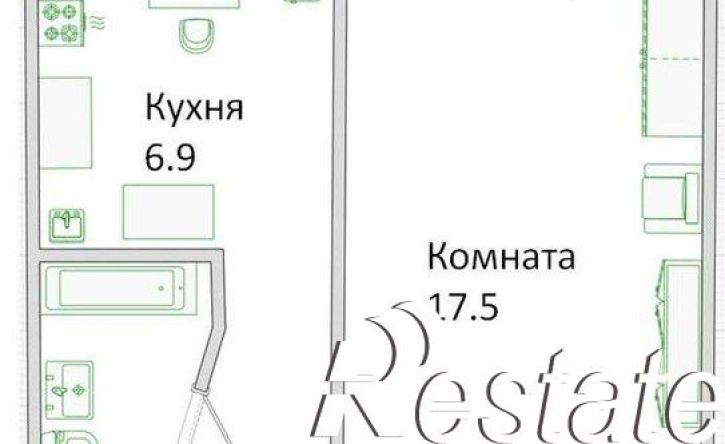 1-комн квартира Южно-Моравская улица, 8,  д. 8