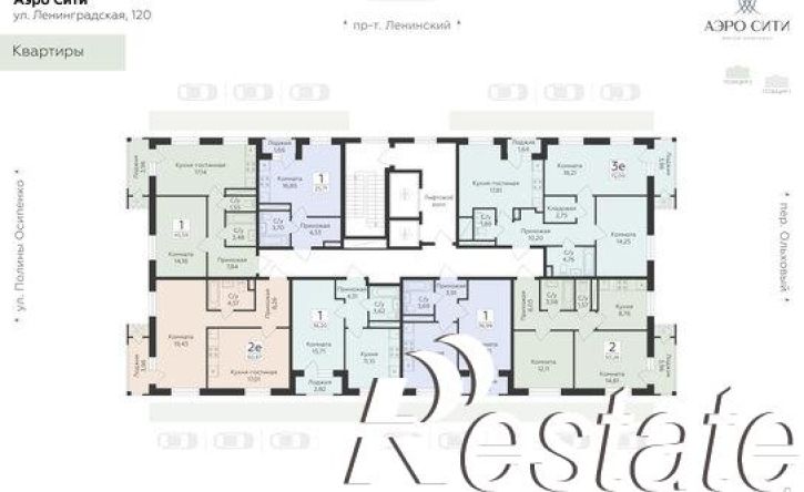 1-комн квартира в новом доме Ленинградская улица, 120,  д. 120